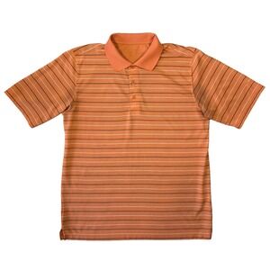 Arnold Palmer Polo Shirt Mens XL Orange Striped Short Sleeve Golf Sports Preppy